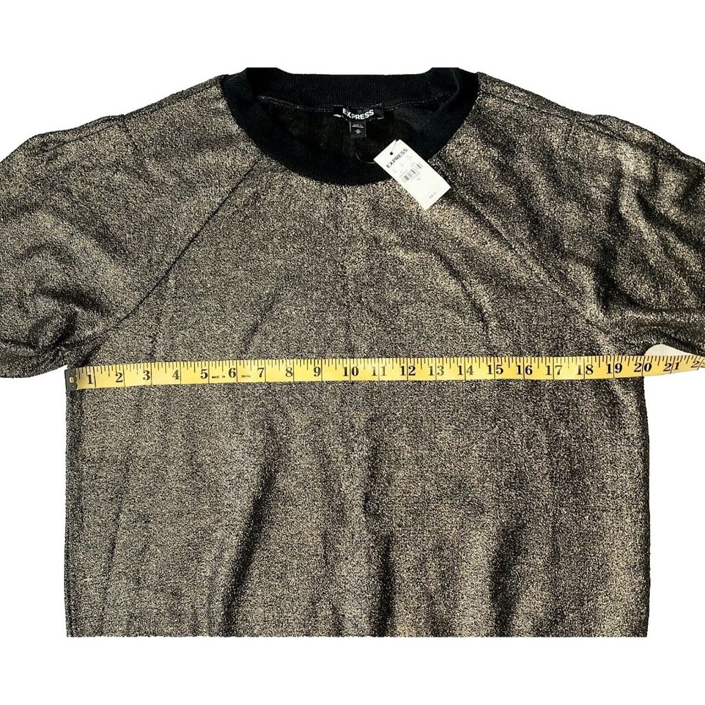 Express Women's Metallic Gold Pullover Sweater Medium - Picture 2 of 4